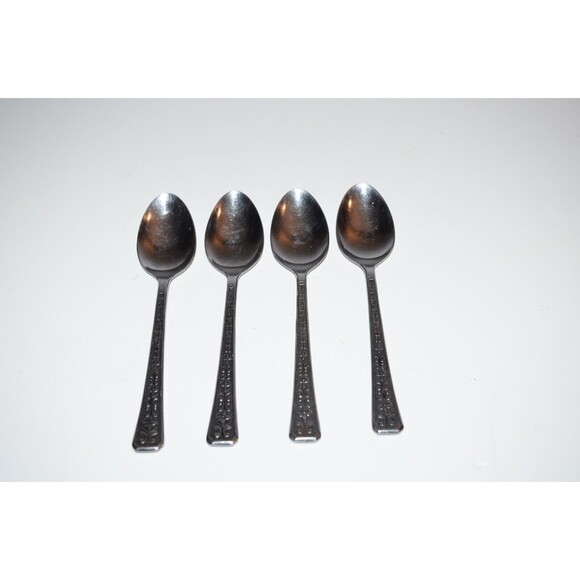 INTERPUR Stainless Japan FLORENZ  4 PETALS Flower 4 Teaspoons 6 1/2" - Picture 7 of 7